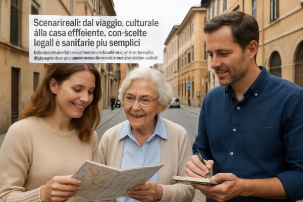 Scenari reali: dal viaggio culturale alla casa efficiente, con scelte legali e sanitarie più semplici